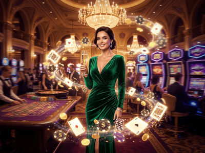 Interfaz de casino online con premios jackpot dorados